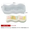DIY letter melt me scented candle silicone mold with wave pattern and 3D relief design - MELT ME