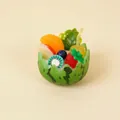 Miniature watermelon fruit salad bowl keychain pendant with realistic fruit slices - Watermelon Bowl - Strawberry Apple Orange