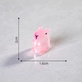 Luminous pink resin capybara miniature figurine for DIY micro landscape, 2cm size - Luminous Pink-Holding Belly