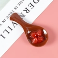 Cuillère miniature marron avec quatre fraises rouges brillantes pour décorations DIY food - Bois Foncé-Fraise