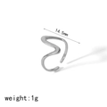 Detail view of wavy silver adjustable ring with 14.5mm diameter and 1g lightweight design - 14.5mm Wave Style (TR4203-S) / Silver