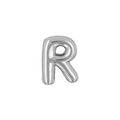 Silver vintage 3D bubble letter R charm with mirror polished finish for DIY bracelets - Letter R / Silver