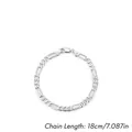 Classic S925 sterling silver Figaro chain bracelet with lobster clasp, 18cm length - 18cm (RHB2024-18CM)