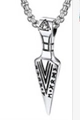 Pendente punta di lancia vichinga con simbolo Valknut e rune su catena in acciaio - Stile Simbolo Valknut