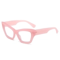 Pink retro cat-eye sunglasses with translucent resin frames for women's outdoor fashion - Pink Frame