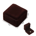 Deep brown velvet jewelry box 7x7x4cm with soft texture for necklace storage - Small Pendant Box / Coffee