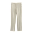 Détail du pantalon beige taille haute à coupe ajustée et coutures soignées pour femmes - XS / Pantalon Beige