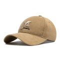 Berretto da baseball kaki stile americano con ricamo 3D lettera M blu in cotone - Regolabile / Cachi