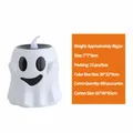 Ghost-shaped Halloween LED candle lamp in white with a smiling face and warm light - White Ghost Expression Candle Lamp
