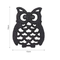 Grand dessous-de-plat chouette en fonte, résistant à la chaleur, hauteur 19cm, noir - Grand Dessous de Hibou - Noir