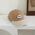 Casquette baseball vintage enfant bicolore kaki et beige avec broderie HUR chic - Lettre HUR / Kaki Foncé & Beige