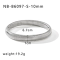 Silver flexible snake bone bracelet with 6.7cm diameter and 1cm width industrial style - 10mm Width (NB-B6097-S-10mm) / Silver