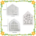 Hasen- und Baumhaus-Silikonform für DIY-Harzhandwerk mit detaillierten Maßangaben - Hase Baum Hohlhaus / Weiß