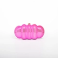 Magenta cloud-shaped acrylic clutch with wavy texture and gold metal clasp - Pink