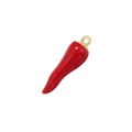 Pendentif piment rouge vif avec anneau doré pour la création de bijoux DIY - VD1572 Or Corne Émail Rouge