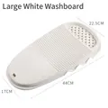 Large white thickened plastic washboard with anti-slip wave texture for home laundry - Large / White
