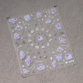 Self-adhesive constellation nail stickers with purple gradient and silver zodiac symbols M-274 - Silver Stamping Astrology Chart (M-274)