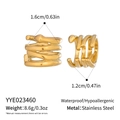 Detail of waterproof gold irregular spiral ear cuffs made of hypoallergenic stainless steel - Gold Multi-Layer Spiral Style (YYE023460)