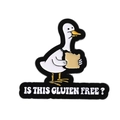 Cartoon duck gluten free bread enamel pin in high quality alloy metal brooch - White Duck Holding Bread Style (QHXZ4138)