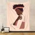 Detail eines Wandteppichs mit minimalistischem afrikanischem Frauenporträt und Deko - LC-01 (Afro-Frauenporträt) / 73*95CM (Gebürsteter Stoff)