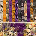 6x6 inch Terror Valley scrapbook paper pad with 24 sheets of Halloween themed patterns - R2313 24 Sheets