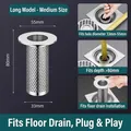 Long size stainless steel floor drain filter mesh for hair catcher and anti-clogging - 304 Stainless Steel Strainer Long - Medium