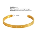 Bracciale rigido regolabile in acciaio inossidabile placcato oro 18K con stelle - Stile Stella SZ36 (SZ36)