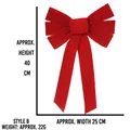 Rode fluwelen kerststrik variant B, 40x25cm decoratief ornament voor kerstbomen - Stijl B / 25cmx40cm