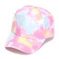 Kids baseball cap featuring colorful tie-dye pink and blue cloud and star patterns - 52-54cm / 21# Tie-Dye Stars