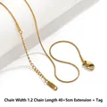 Goldene 1,2mm Edelstahl Schlangenkette mit 40cm plus 5cm Verlängerungskette - 1.2mm Schlangenkette-40+5cm-Gold