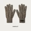Winter thermal knit gloves in sawdust brown with windproof ribbed cuffs for men - L / DZ153 Sawdust (Wool Type)