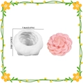 White silicone rose flower mold for DIY candles with 7.8cm diameter dimensions - Flower Style 07 (Double Rose)
