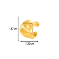 Minimalist gold-plated irregular C-shaped ear cuff earring measuring 1.37cm by 1.32cm - Small Wave Design (2626-6#) / Gold