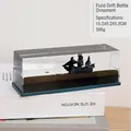 Creative fluid drift bottle ornament with black ship and blue liquid in acrylic - Black Pirate Ship