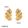 Orecchini a cerchio intrecciati dorati, in acciaio inossidabile testurizzato da 24mm - Oro Lucido (TE60478-G)