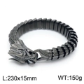 Retro dragon scale bracelet in dark grey finish with 230mm length and 150g weight - Gunmetal / 23CM