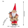 Poupée Père Noël debout en robe rouge avec dimensions de 26cm hauteur et 12cm largeur - Chapeau en Feutre Rouge