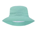 Pale green children's sun hat with wide brim and white mesh lining for breathability - Green
