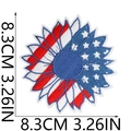 Detail of sunflower embroidery patch with American flag pattern and 8.3cm measurement line - Sunflower (C2GQ-25-05)