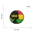 Detailed view of Juneteenth 1865 embroidery patch with dimensions 6.5cm by 6.7cm - Style 5 (1865 Portrait)