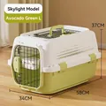 L-size avocado green pet carrier with transparent skylight, size 58x34x37cm for dogs and cats - Skylight Style L Size Under 20 lbs / Avocado Green