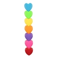 Regenbogenfarbene herzförmige Textmarker in sieben hellen Farben auf weißem Grund - Ohne Verpackung / Solid Herz