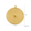 14K gold plated stainless steel spiral round pendant with dimensions 18x15.5mm - 17 Textured Round