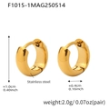 Dimensioni dettagliate degli orecchini a cerchio in acciaio dorato da 1,0cm - 10mm / Oro