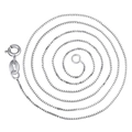 S925 sterling silver box chain necklace with a classic spring ring clasp closure - 925 Silver / Plain Chain [K White Gold] 45cm
