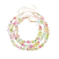 Irregular natural gemstone necklace with multicolored stones and gold-plated lobster clasp - Colorful