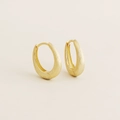 Élégantes boucles d'oreilles créoles en argent s925 avec finition dorée brossée - Brossé / Or
