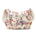 Off-white crossbody bag with colorful butterfly print and multiple zipper pockets - Colorful Butterfly