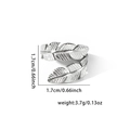 Zilveren ring met veerontwerp, open model met afmeting 1,7cm en gewicht 3,7g - Feather Shape Style (#0311)