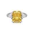 Elegant S925 sterling silver ring featuring a large rectangular yellow radiant-cut stone - US 5 / Yellow Rectangle Main Stone Style